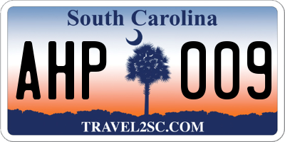 SC license plate AHP009