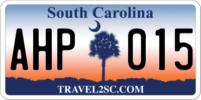 SC license plate AHP015