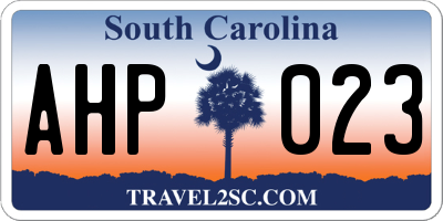 SC license plate AHP023