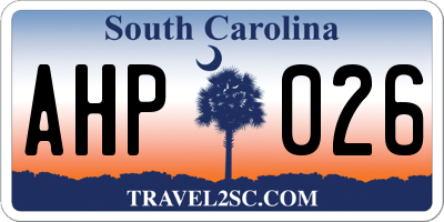 SC license plate AHP026