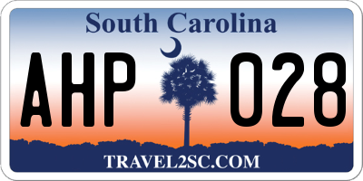 SC license plate AHP028