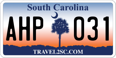 SC license plate AHP031