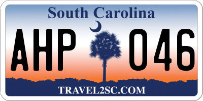 SC license plate AHP046