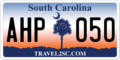 SC license plate AHP050