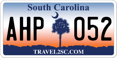 SC license plate AHP052