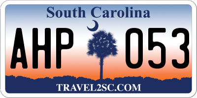 SC license plate AHP053