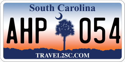 SC license plate AHP054