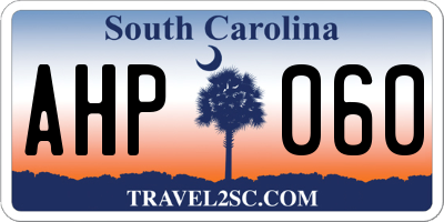 SC license plate AHP060