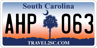 SC license plate AHP063