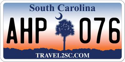 SC license plate AHP076