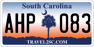 SC license plate AHP083