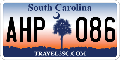 SC license plate AHP086