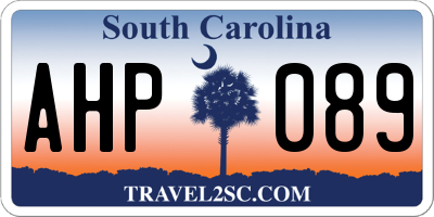 SC license plate AHP089