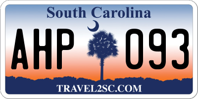 SC license plate AHP093