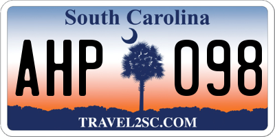 SC license plate AHP098