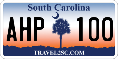 SC license plate AHP100