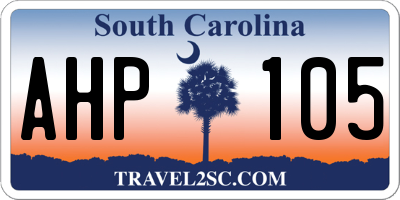 SC license plate AHP105