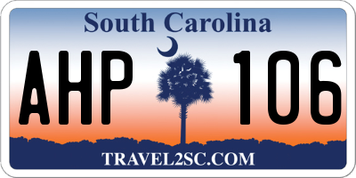 SC license plate AHP106