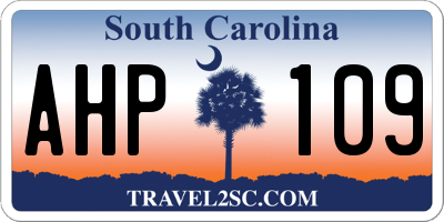 SC license plate AHP109