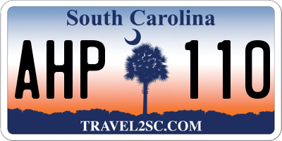SC license plate AHP110
