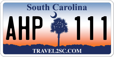 SC license plate AHP111