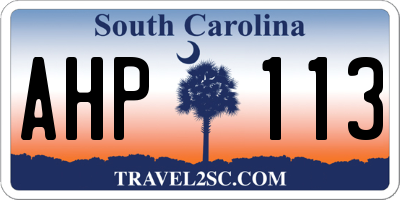 SC license plate AHP113