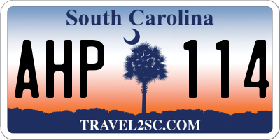 SC license plate AHP114