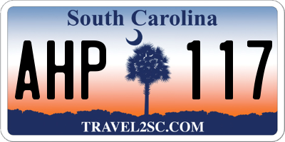 SC license plate AHP117
