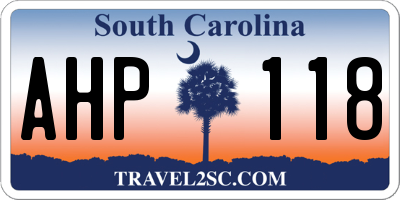 SC license plate AHP118