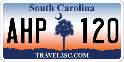 SC license plate AHP120