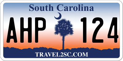 SC license plate AHP124