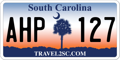 SC license plate AHP127