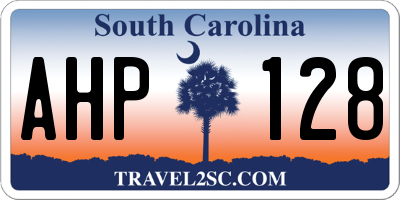 SC license plate AHP128