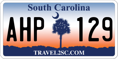 SC license plate AHP129