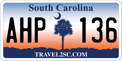SC license plate AHP136