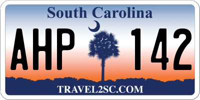 SC license plate AHP142