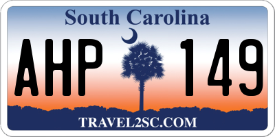 SC license plate AHP149
