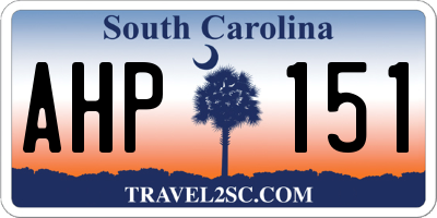 SC license plate AHP151