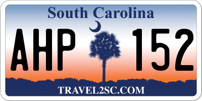 SC license plate AHP152