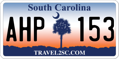 SC license plate AHP153