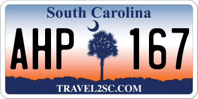 SC license plate AHP167