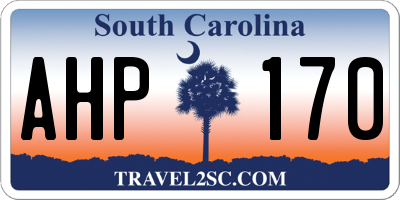 SC license plate AHP170