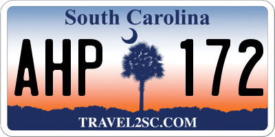 SC license plate AHP172
