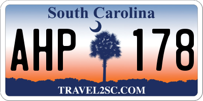 SC license plate AHP178