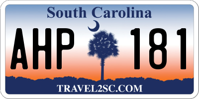 SC license plate AHP181