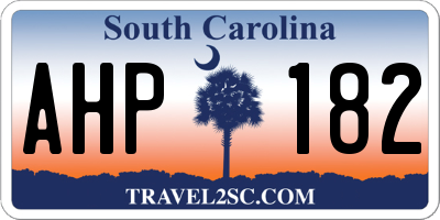 SC license plate AHP182