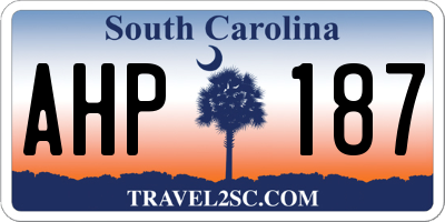 SC license plate AHP187