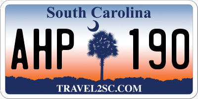 SC license plate AHP190