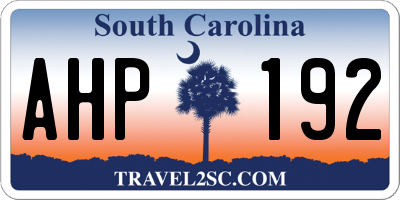 SC license plate AHP192