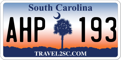 SC license plate AHP193